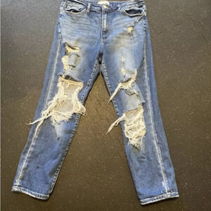 Kancan High Rise Mom Jeans Distressed Sz 28 Estilo VBK1627A Cut 33875 Denim